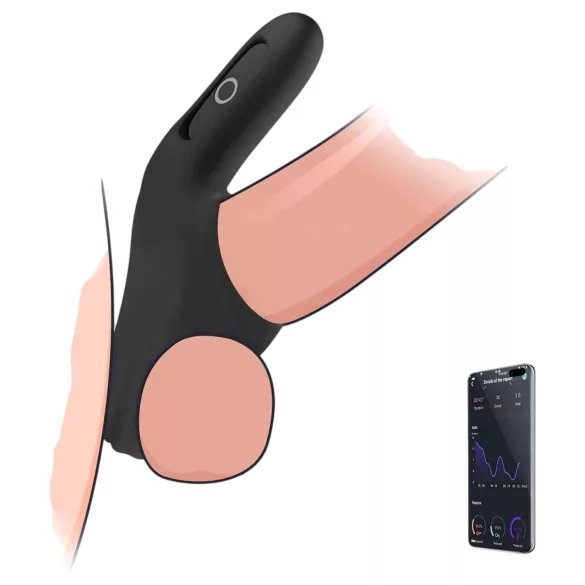 Magic Motion Rise - vibratorring med app - uppladdningsbar - svart