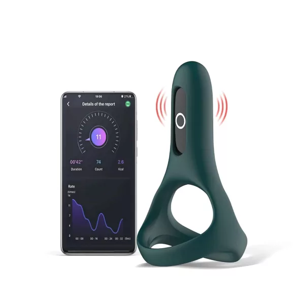 Magic Motion Rise - App‑styrd vibrerande penisring för män (grön)