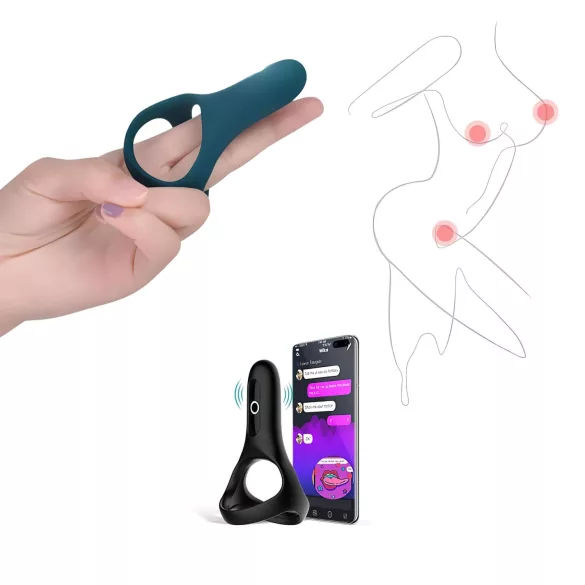 Magic Motion Rise - App‑styrd vibrerande penisring för män (grön)