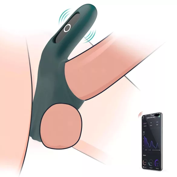 Magic Motion Rise - App‑styrd vibrerande penisring för män (grön)
