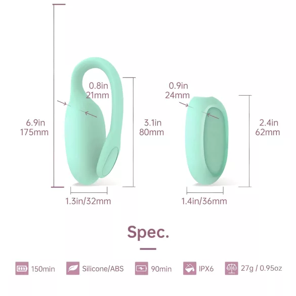 Magic Motion FitCute - App-styrd vibrerande geishakula (mint)