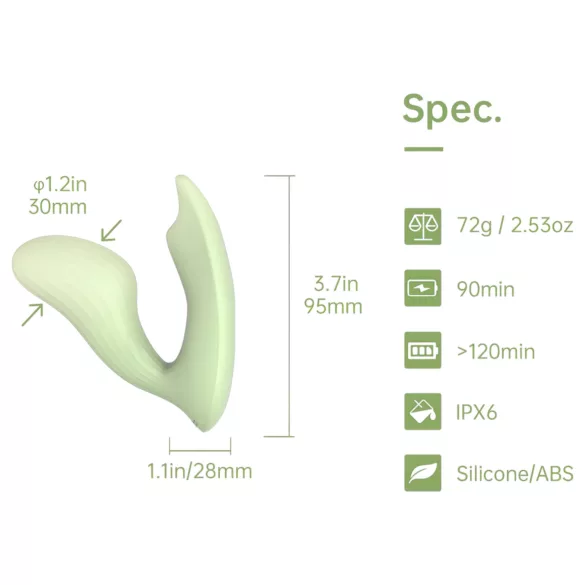 Magic Motion Umi - App-styrd 2-i-1 vibrator (grön)