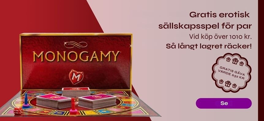 Vid beställningar över 1010 kr. bjuder vi på det erotiska brädspelet för par Monogamy  | Sex Shop Sverige Desirel.se 